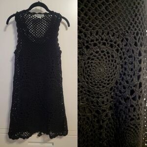 Black Crochet Lined Dress